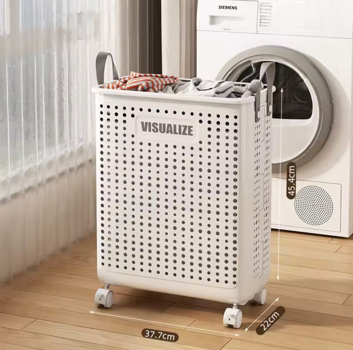 Portable Laundry Hamper With Wheels, Foldable Clothes Storage Basket, MultiPurpose Hollow Storage Box Portable Laundry Hamper With Wheels, Foldable Clothes Storage Basket, MultiPurpose Hollow Storage Box